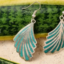 Cila Turquoise & Metal Dangle Wing Earrings