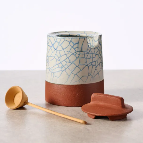 Ciya Blue Crackle Honey Pot