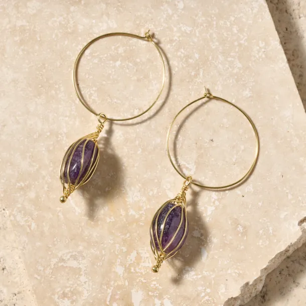 Clarity Amethyst Hoop Earrings
