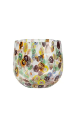 Confetti Cheena Glass Candleholder