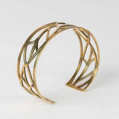 Cut Leaves Brass Bangle