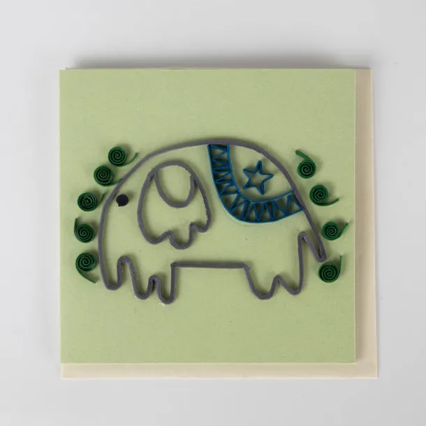 Cute Jute Elephant Handmade Card