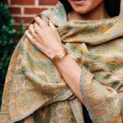 Desert Sand Paisley Wool Scarf