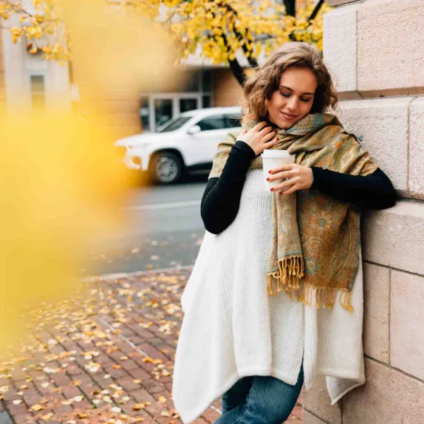 Desert Sand Paisley Wool Scarf