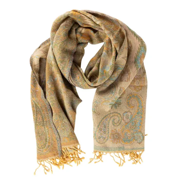 Desert Sand Paisley Wool Scarf
