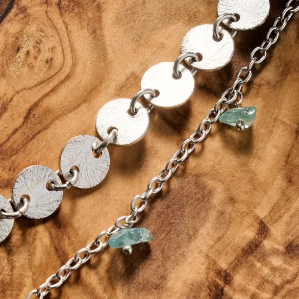 Dohara Disc and Stone Necklace