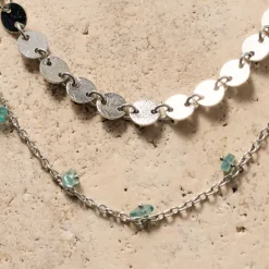 Dohara Disc and Stone Necklace