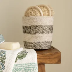 Dorakata Stitched Jute Basket - 5.5"H