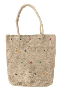 Dotted Jute Shoulder Bag