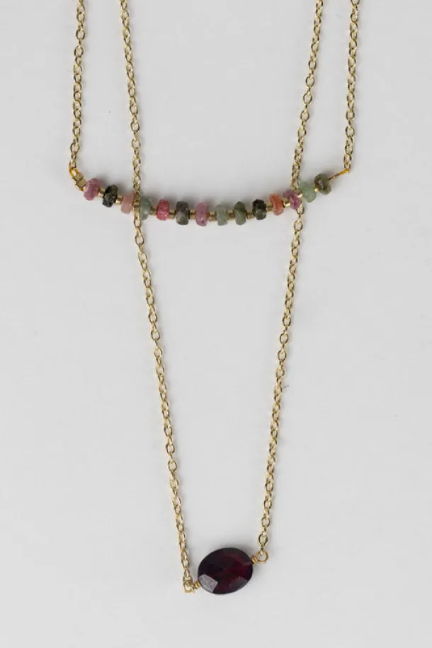 Double Strand Garnet Necklace