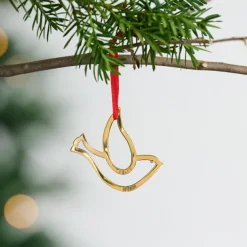 Dove of Peace Bombshell Brass Ornament