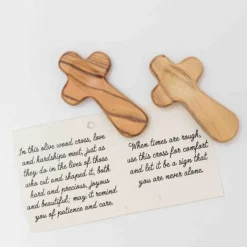 Duea Olive Wood Pocket Prayer Cross