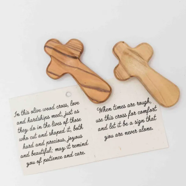 Duea Olive Wood Pocket Prayer Cross