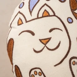 Embroidered Cat Pillow