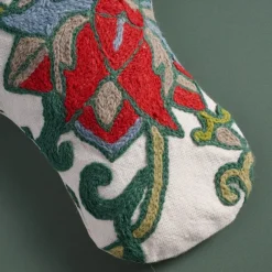 Embroidered Floral Christmas Stocking