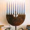 Engraved Iron Menorah