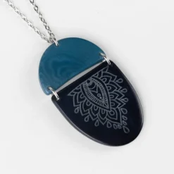 Etched Paisley Tagua Necklace