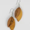 Falling Leaves Wood Earrings