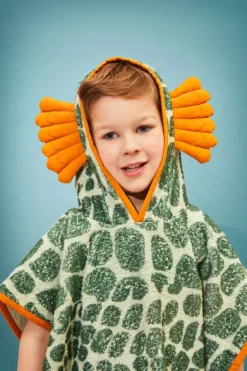FIERCE CREATURE TOWEL green/orange, one size
