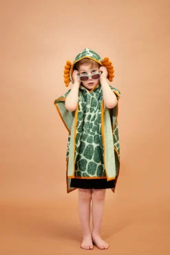 FIERCE CREATURE TOWEL green/orange, one size