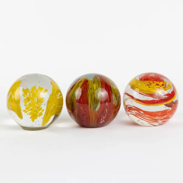 Fiery Glass Paperweight
