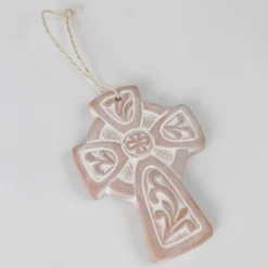 Fleurish Terracotta Celtic Cross Ornament