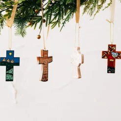 Fleurish Terracotta Celtic Cross Ornament