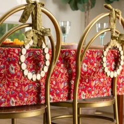 Floral Blooms Red Tablecloth