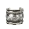Floral Cuff Bracelet - Silver