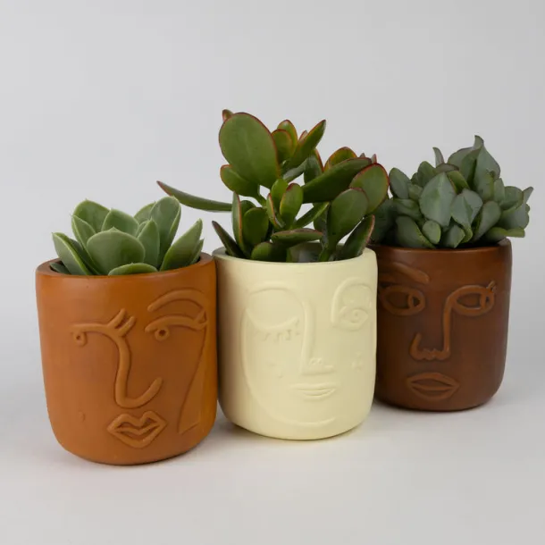 Full Lashes Terracotta Face Planter