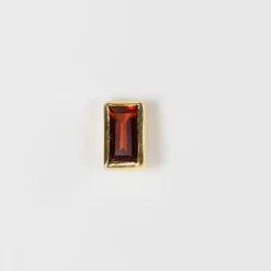 Garnet Gold Baguette Earrings