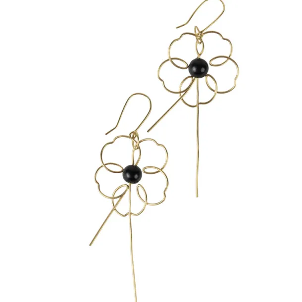 Gilded Floral Silhouette Earrings