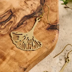 Ginkgo Leaf Dangle Earrings