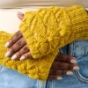 Golden Light Knit Wrist Warmers