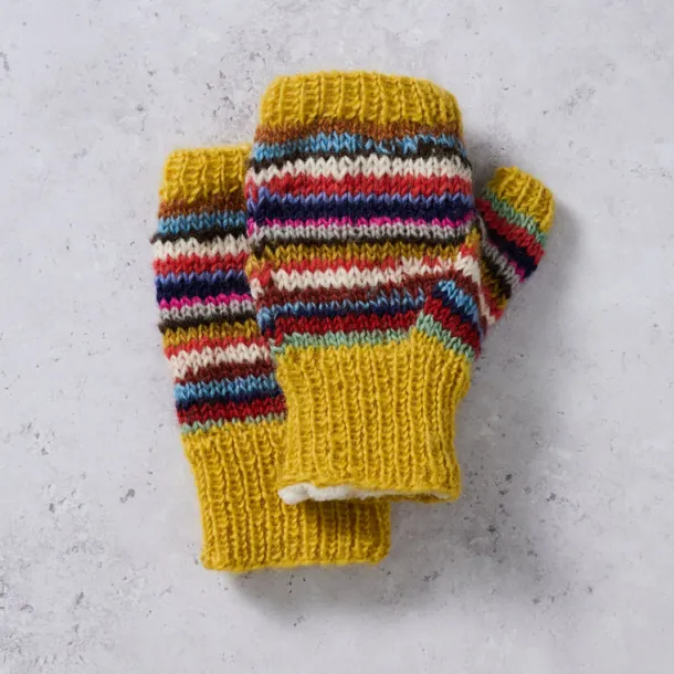 Golden Striped Wrist Warmers