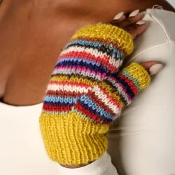 Golden Striped Wrist Warmers