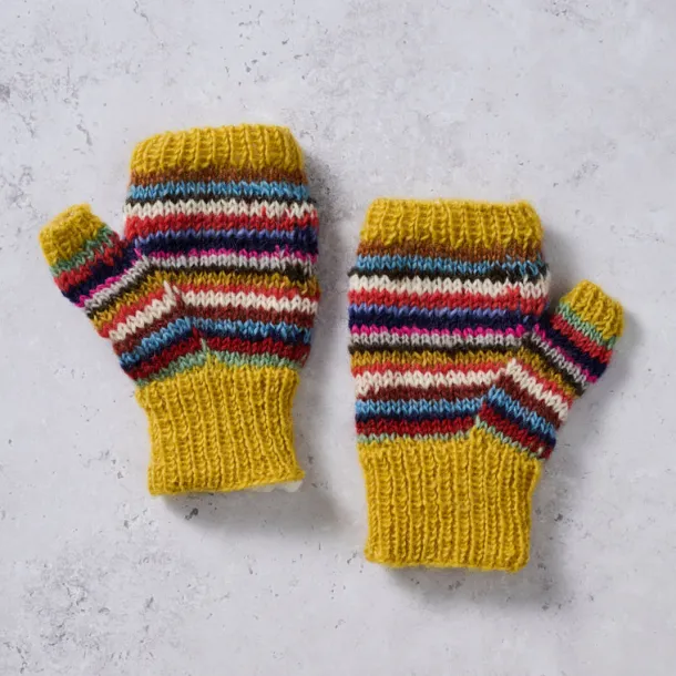 Golden Striped Wrist Warmers