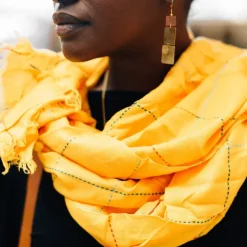 Goldenrod Kantha Stitch Scarf
