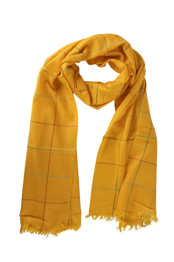 Goldenrod Kantha Stitch Scarf
