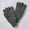 Gray Knobby Wool Gloves