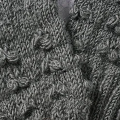 Gray Knobby Wool Gloves