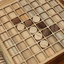Handcarved Wood Reversi Game
