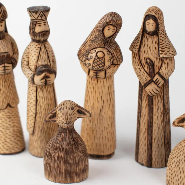 Hand-Carved Wooden Nativity