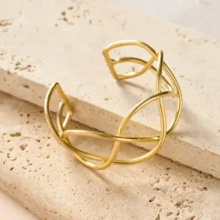 Intertwined Brass Cuff