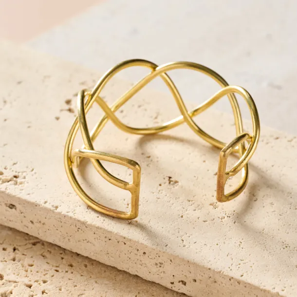 Intertwined Brass Cuff