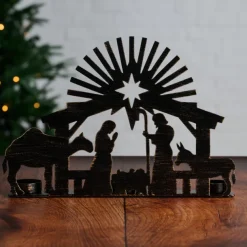 Iron Nativity Candleholder