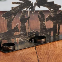 Iron Nativity Candleholder