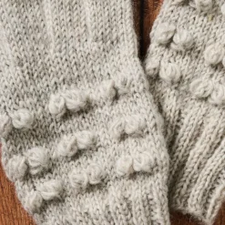 Ivory Knobby Wool Gloves
