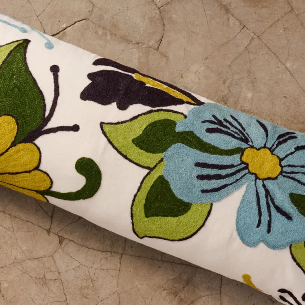 Jangal Embroidered Lumbar Pillow Cover