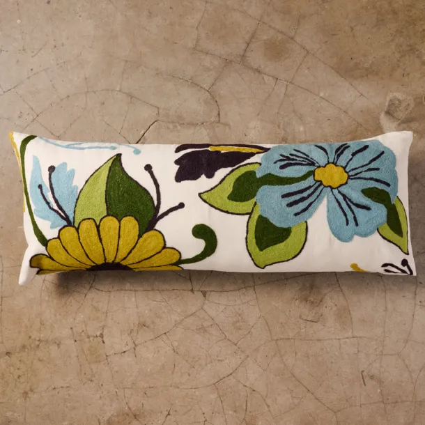 Jangal Embroidered Lumbar Pillow Cover